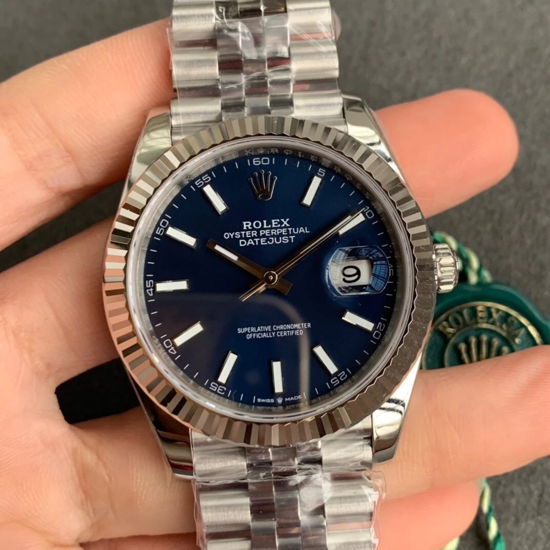 VS factory Rolex Datejust series m126334-0002 blue dial steel bracelet men's mechanical watch, high-end top-grade replica watch.
