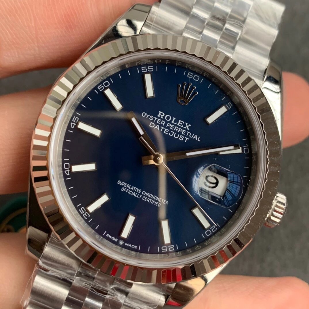 VS factory Rolex Datejust series m126334-0002 blue dial steel bracelet men's mechanical watch, high-end top-grade replica watch.