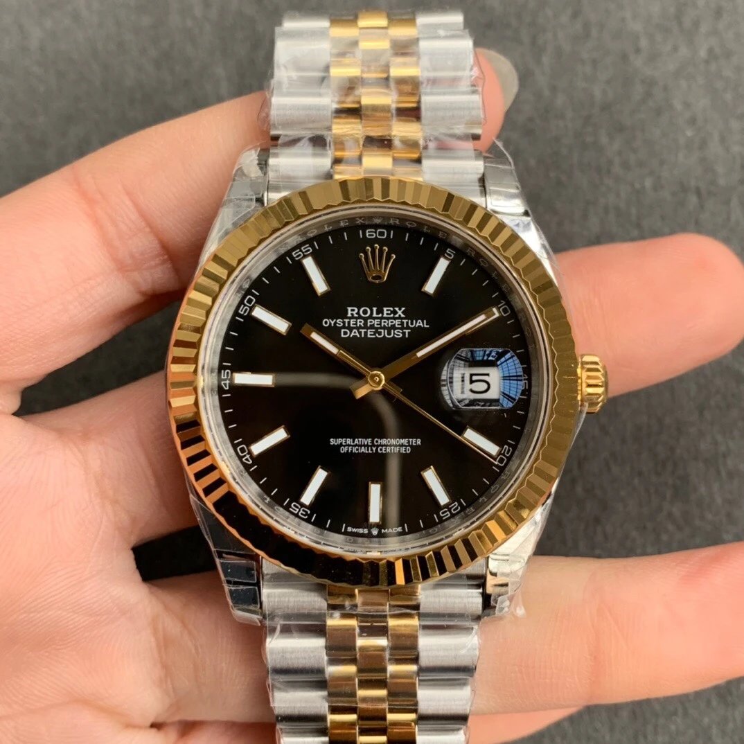 VS factory Rolex Datejust series m126333-0014 two-tone black dial men's mechanical watch, high-end top-quality replica wristwatch.