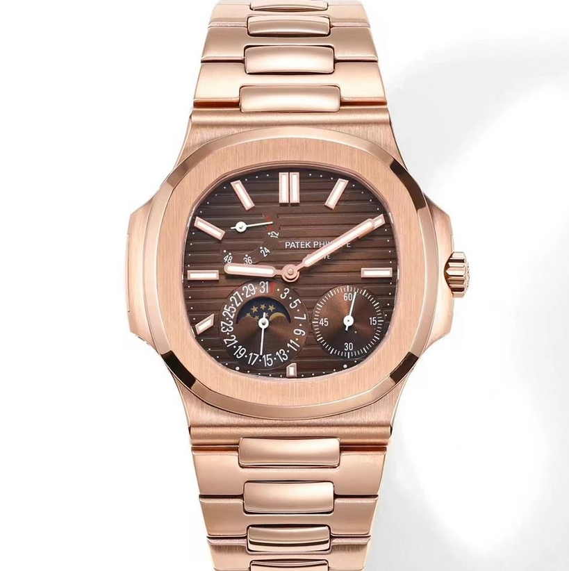 GR廠百達翡麗鸚鵡螺5712玫瑰金盤鋼帶男士機械錶