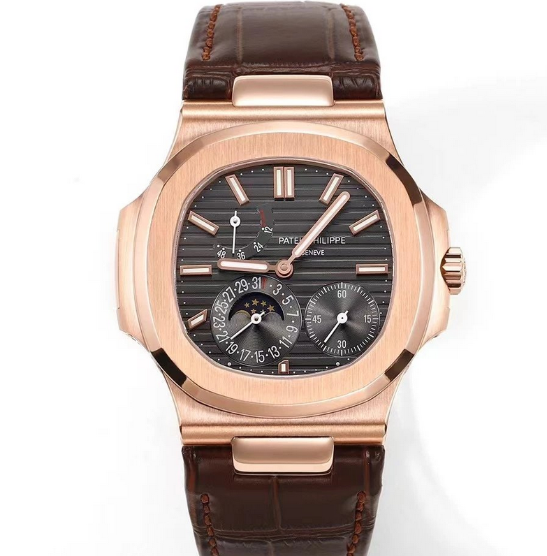 GR廠百達翡麗5712R玫瑰金皮帶男士機械錶