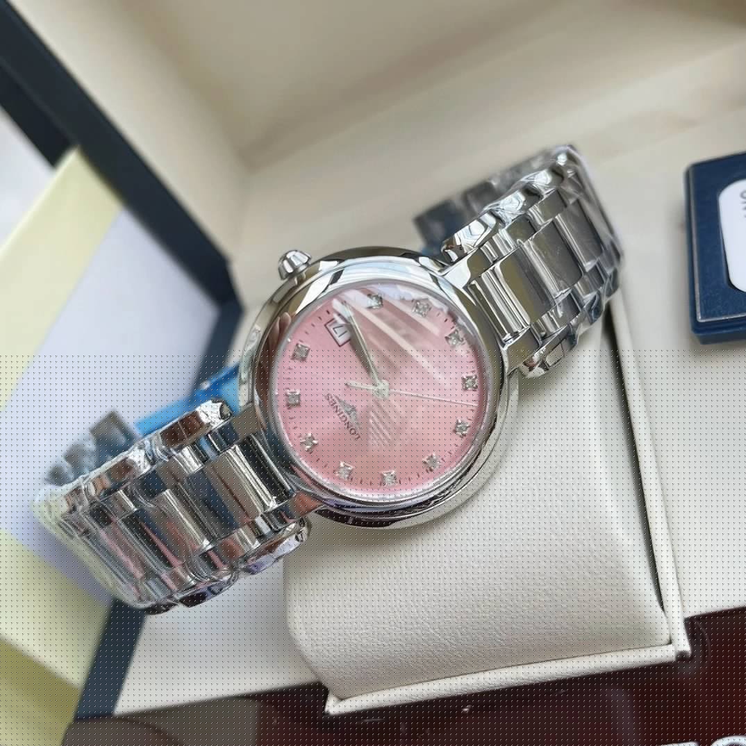 Longines Elegance Collection L8.122.4.99.6 Cherry Blossom Pink Dial 30mm Ladies' Watch with Original Swiss L129 Quartz Movement