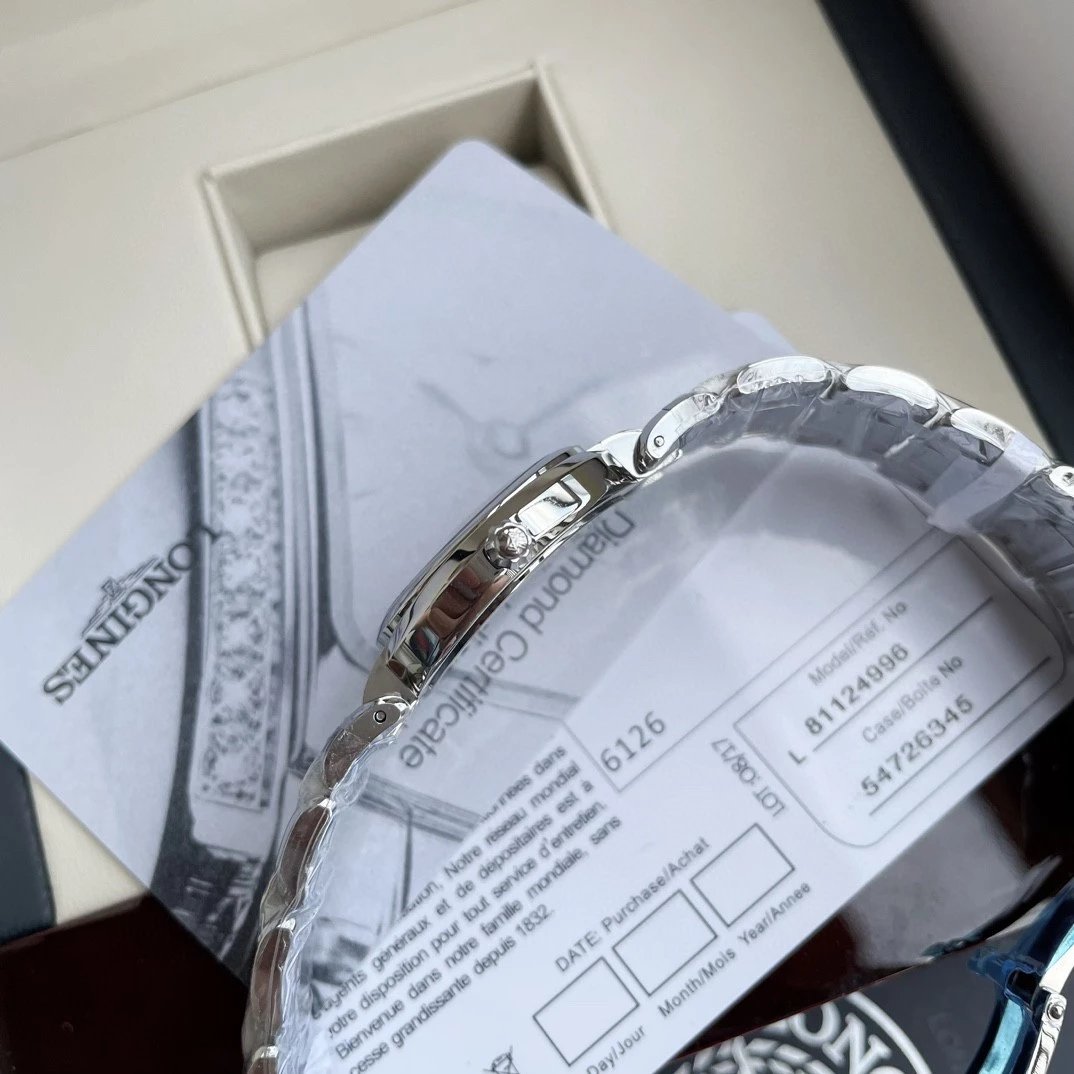 Longines Elegance Collection L8.122.4.99.6 Cherry Blossom Pink Dial 30mm Ladies' Watch with Original Swiss L129 Quartz Movement