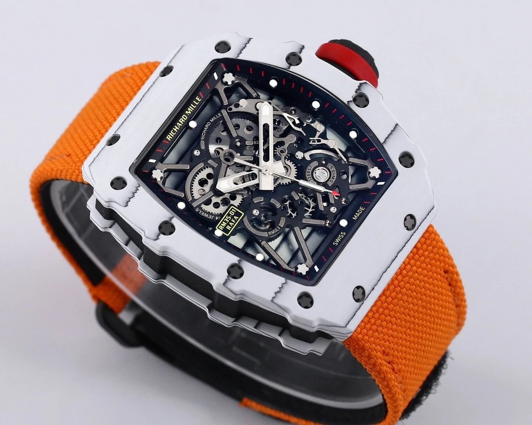 BBR Factory Richard Mille Men's Series RM 35-01 Skeleton Disk Orange Strap Equipped with RMUL3 Skeleton Integrated Movement Men's Watch