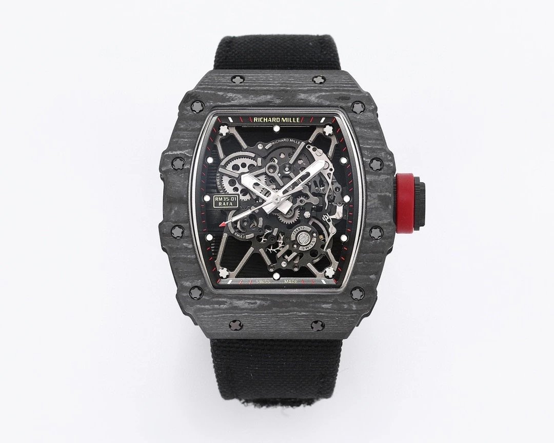 BBR factory Richard Mille men's series RM 35-01 black braided strap equipped with RMUL3 hollow integrated movement men's watch