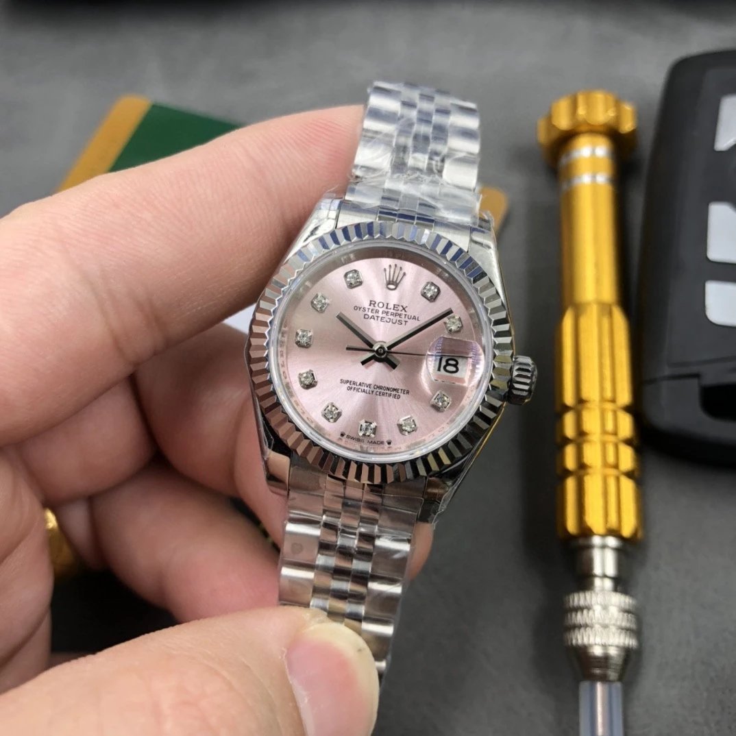 GS factory Rolex women's Datejust series m279174-0003 pink dial, equipped with 2671 movement, 28mm women's watch